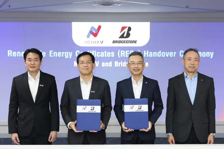 Mekha V ส่งมอบใบยืนยันสิทธิพลังงานหมุนเวียนให้ Bridgestone ตอกย้ำพันธกิจสู่การดำเนินธุรกิจอย่างยั่งยืน