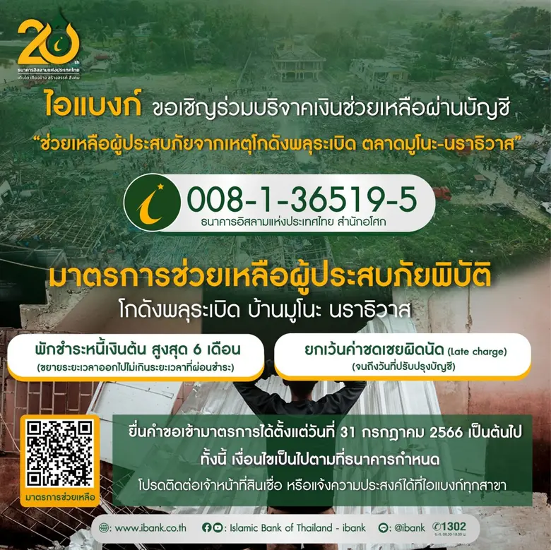 ช่วยมูโนะ…ไอแบงก์ เปิดรับบริจาค พร้อมออกมาตรการช่วยเหลือทางการเงินให้กับลูกค้าสินเชื่อที่ได้รับผลกระทบจากเหตุโกดังพลุระเบิด