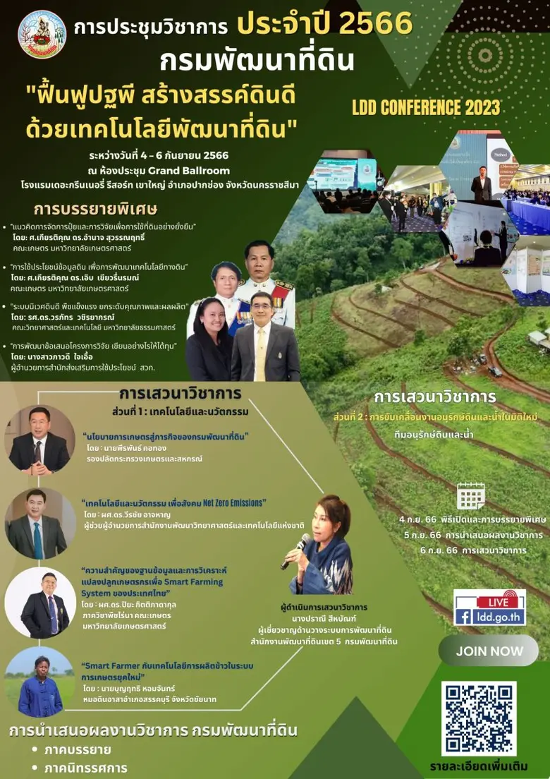 กรมพัฒนาที่ดิน เตรียมจัดประชุมวิชาการ ประจำปี 2566 โชว์นวัตกรรมด้านการพัฒนาที่ดิน