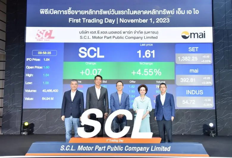 SCL เริ่มซื้อขายในตลาดหลักทรัพย์ เอ็ม เอ ไอ วันแรก