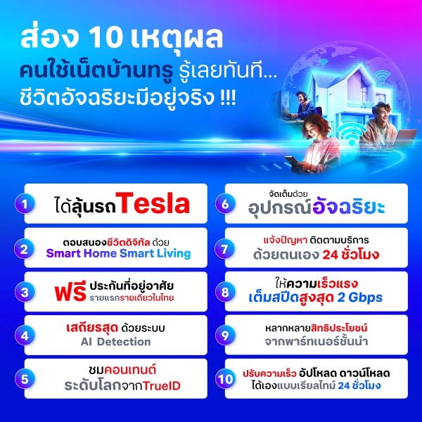 ส่อง 10 เหตุผลคนใช้เน็ตบ้านทรู รู้เลยทันทีชีวิตอัจฉริยะมีอยู่จริง !!!