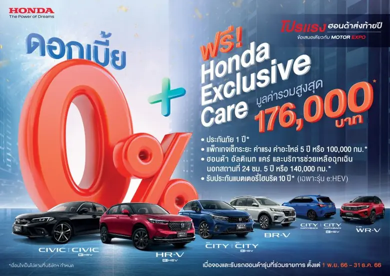 ฮอนด้า จัดแสดงยนตรกรรมทุกไลน์อัป ในงาน Motor Expo 2023 จัดเต็มข้อเสนอสุดพิเศษ
