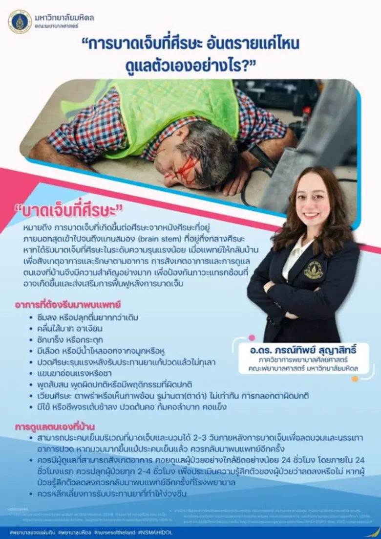 อันตรายจากการบาดเจ็บและการกระทบกระเทือนที่ศีรษะ ภัยใกล้ตัวที่เป็นภาวะคุกคามของชีวิต