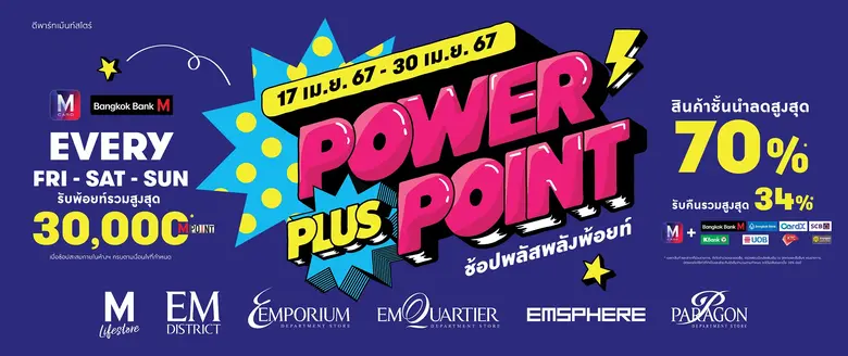 ห้างสรรพสินค้ากลุ่มเดอะมอลล์ กรุ๊ป มอบ 5 สิทธิพิเศษ กับแคมเปญ "Power Plus Point"