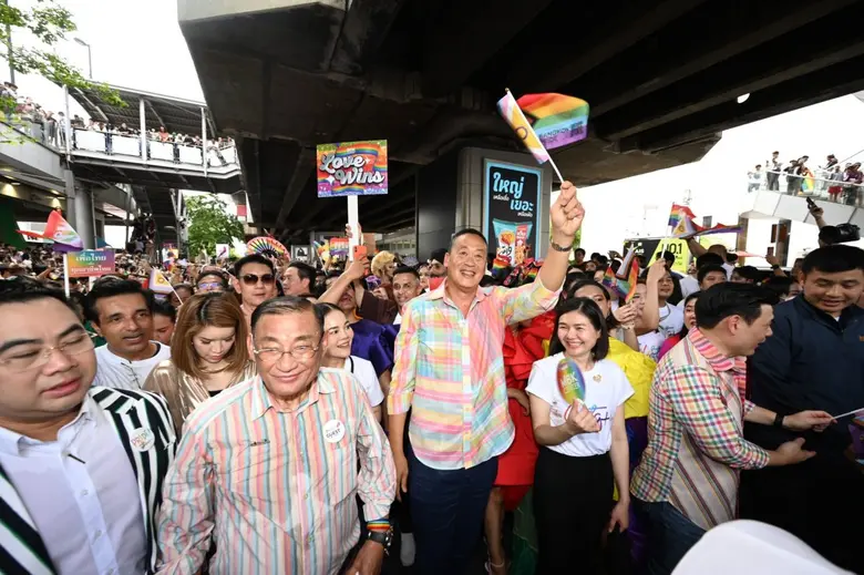 "Naruemit Pride" flies the rainbow flag on the road to equality. At the event "Bangkok Pride Festival 2024" amplifying the power voices of the LGBTQIAN+ Community