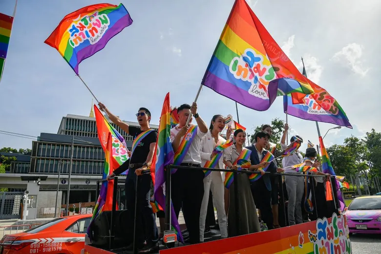Naruemit Pride organizes a major rally to celebrate the LGBTQIAN+ community and the passage of the "Marriage Equality bill"