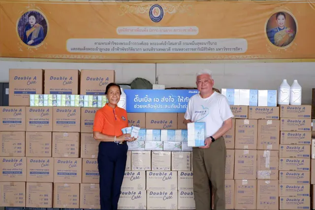ดั๊บเบิ้ล เอ ส่งใจให้กัน สนับสนุนการช่วยเหลือฟื้นฟูอุทกภัย