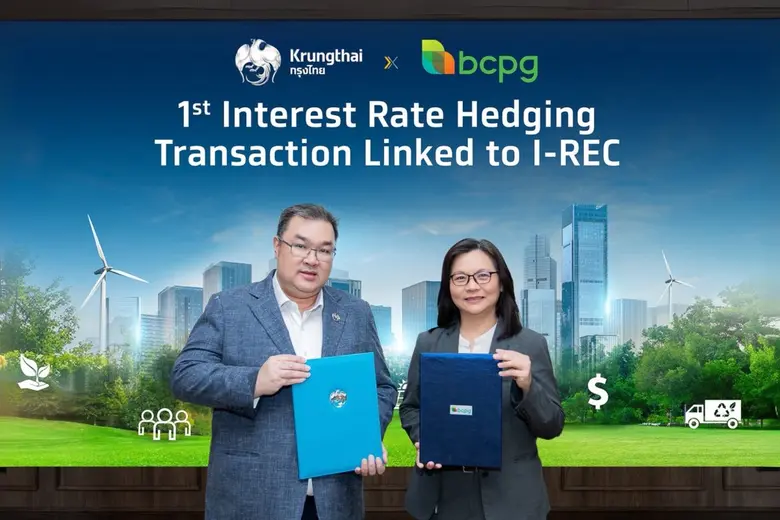 Krungthai partners with BCPG to launch Thailand's first interest rate swap linked to I-RECs