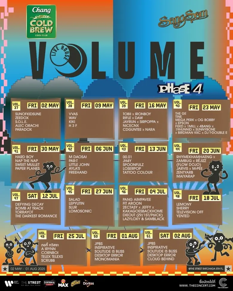 ดนตรีสดไม่เคยแผ่ว! VOLUME LIVEHOUSE PHASE 4 พร้อมระเบิดความมันส์กลางรัชดา ศิลปินตบเท้าขึ้นเวทีคับคั่ง