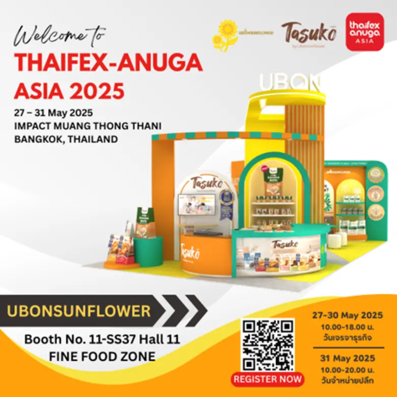 UBE ร่วมงาน THAIFEX 2025 มุ่งมั่นผู้นำนวัตกรรมเกษตรอินทรีย์ยั่งยืน เปิดไฮไลท์ "ทาสุโกะ" ชม ชิม ช้อปสุดยอดสินค้ามาตรฐานระดับสากล