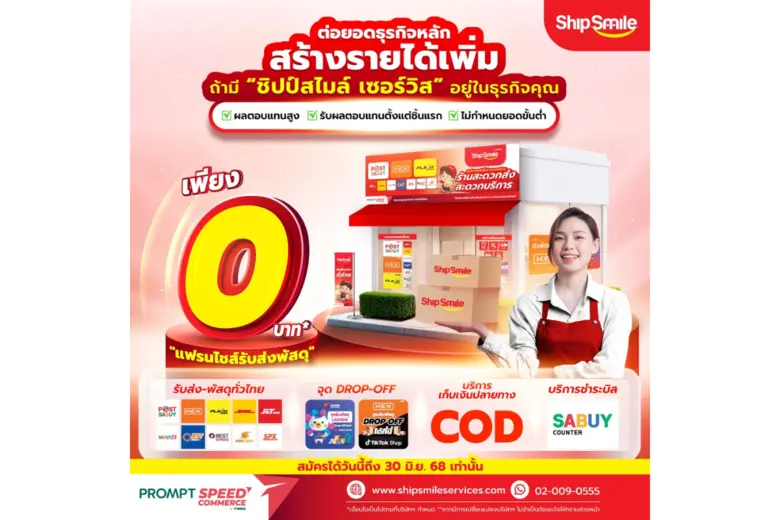 WSOL ส่ง พร้อมสปีด คอมเมิร์ซ ดันแฟรนไชส์ขนส่งพัสดุ เปิดทาง SME สู่ยูนิคอร์นไทย ตั้งเป้ารายได้ปี 68 แตะ 1,200 ล้าน