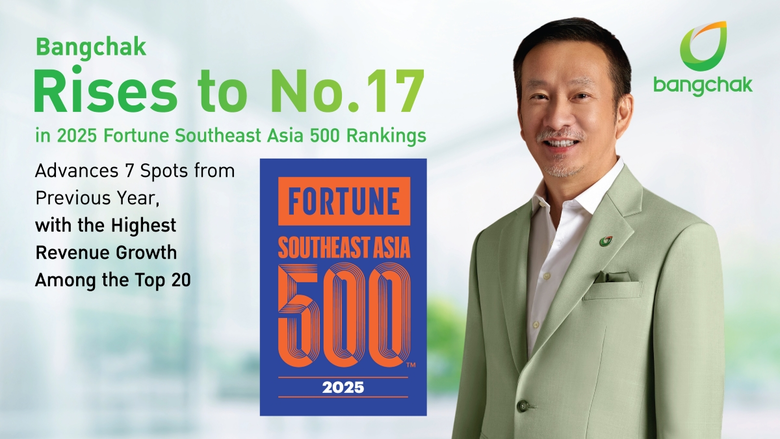 Bangchak Rises to No. 17 in 2025 Fortune Southeast Asia 500 Rankings Advances 7 Spots from Previous Year, with the Highest Revenue Growth Among the Top 20