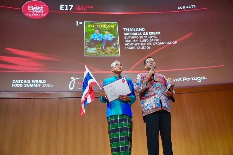Ayutthaya's "Mayor Au" Wins World No.1 with 100-Year Sapodilla Ice Cream at the Gourmand Awards in Portugal