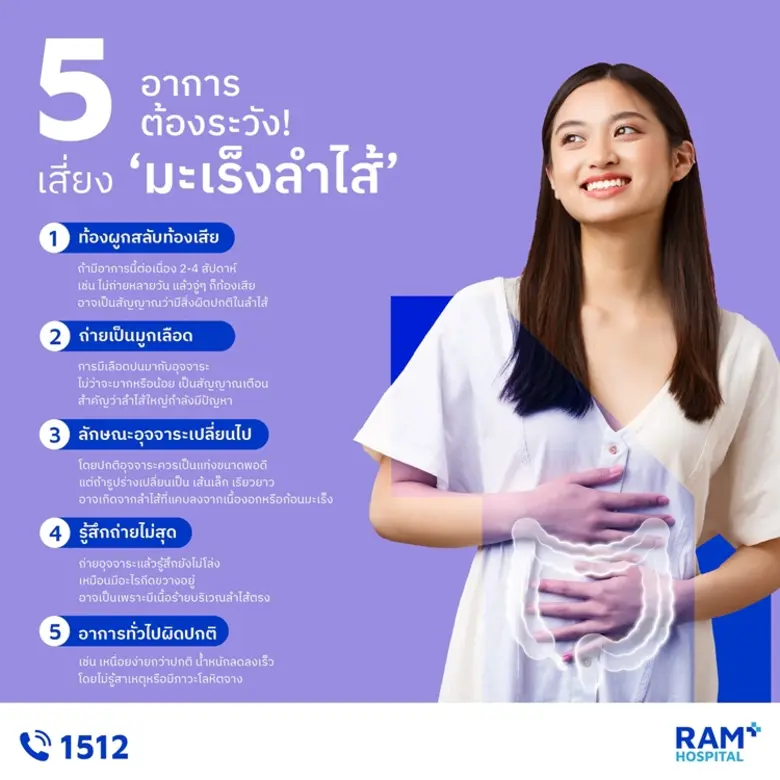 5 อาการต้องระวัง! เสี่ยง "มะเร็งลำไส้" ไม่รู้ตัว