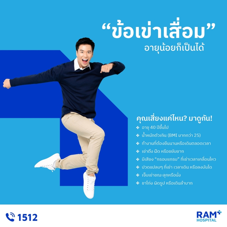 "ข้อเข่าเสื่อม" อายุน้อยก็เป็นได้ คุณเสี่ยงแค่ไหน? มาดูกัน!