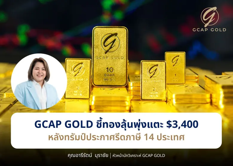 GCAP GOLD ชี้ทองลุ้นพุ่งแตะ $3,400 หลังทรัมป์ประกาศรีดภาษี 14 ประเทศ