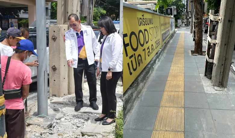 เขตบางรักติดตามความคืบหน้าการปรับปรุงทางเท้าถนนสุรศักดิ์ เร่งรัดให้แล้วเสร็จภายใน 30 วัน