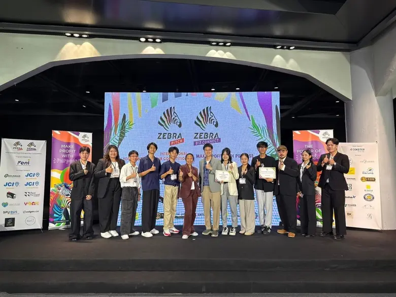 นักศึกษาบริหารธุรกิจ SPU กวาด 2 รางวัลใหญ่เวทีประกวดแผนธุรกิจระดับนานาชาติ ZEBRA PITCH 2025