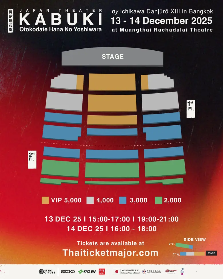 คาบูกิระดับตำนานจากญี่ปุ่น!! พร้อมเปิดการแสดงในไทย ใน "KABUKI Otokodate Hana No Yoshiwara By Ichikawa Danjuro XIII in Bangkok 2025" กดบัตรได้แล้ววันนี้