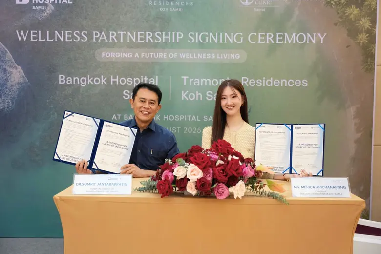 เปิดประสบการณ์ 'Luxury Wellness Living' ใจกลางเกาะสมุย กับความร่วมมือครั้งสำคัญของ Tramonto Residences และ รพ.กรุงเทพ สมุย พร้อมบริการจาก BDMS Wellness Clinic Celes Samui