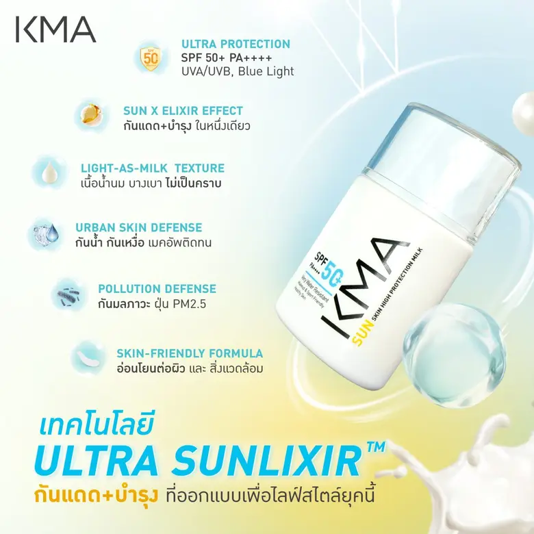 กันแดด KMA Sun Skin High Protection Milk นวัตกรรมใหม่จาก KMA ปลอดภัยต่อท้องทะเล