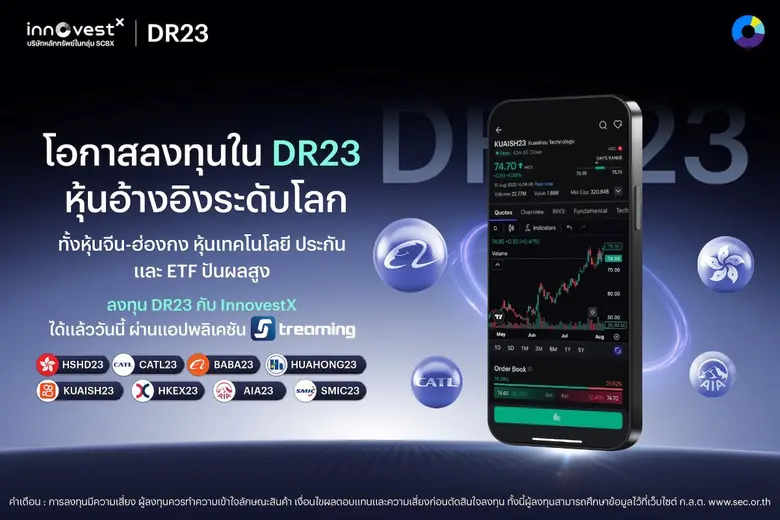 InnovestX ส่ง DR23 โตแรง มูลค่าซื้อขายรวมขึ้นแท่น Top 3 ตลาด DR ภายใน 3 เดือน หนุนโอกาสลงทุนหุ้นจีน-ฮ่องกงให้นักลงทุนไทย