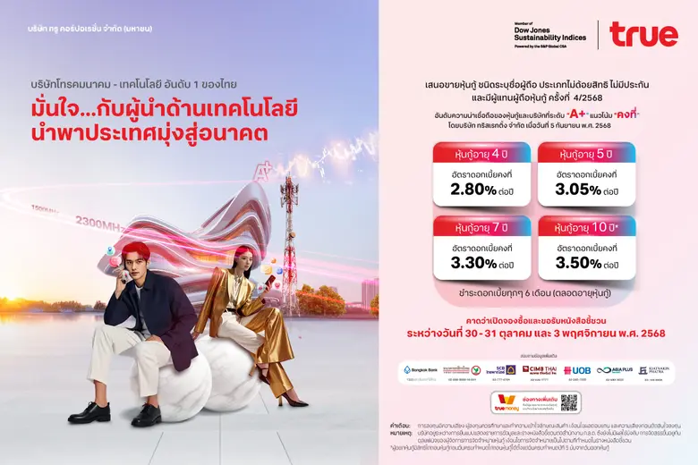 True Corporation Launches 4 New Debentures Series Offering Fixed Coupon Rate of 2.80 to 3.50% per Annum for 4-10 Years