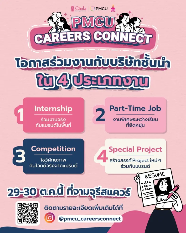 PMCU จับมือ 40 แบรนด์ดังจัด"PMCU CAREERS CONNECT" ครั้งแรก การรวมตัวบริษัทชั้นนำครั้งยิ่งใหญ่ เปิดโลกการทำงานจริงให้นิสิตจุฬาฯ ทุกชั้นปี