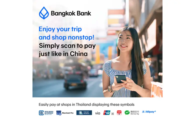 Bangkok Bank boosts confidence among Chinese tourists in Thailand with secure, easy-to-use scan-to-pay services via three popular Chinese apps