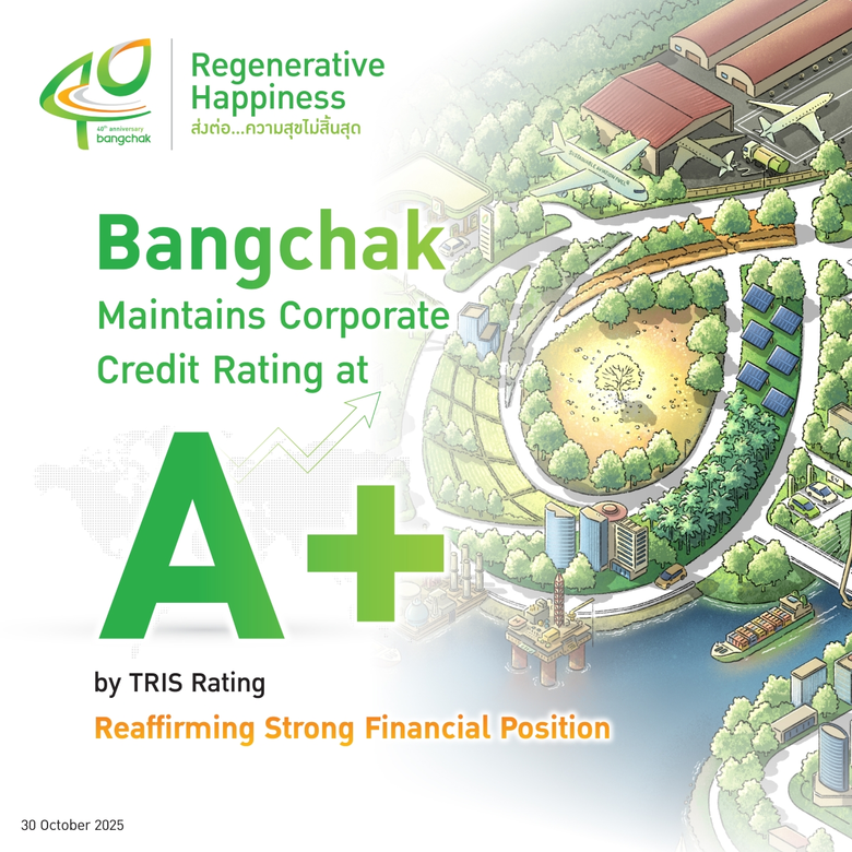 Bangchak Reaffirms Strong Financial Position with A+ TRIS Credit Rating for Second Consecutive Year Bangchak Reaffirms Strong Financial Position with A+ TRIS Credit Rating for Second Consecutive Year