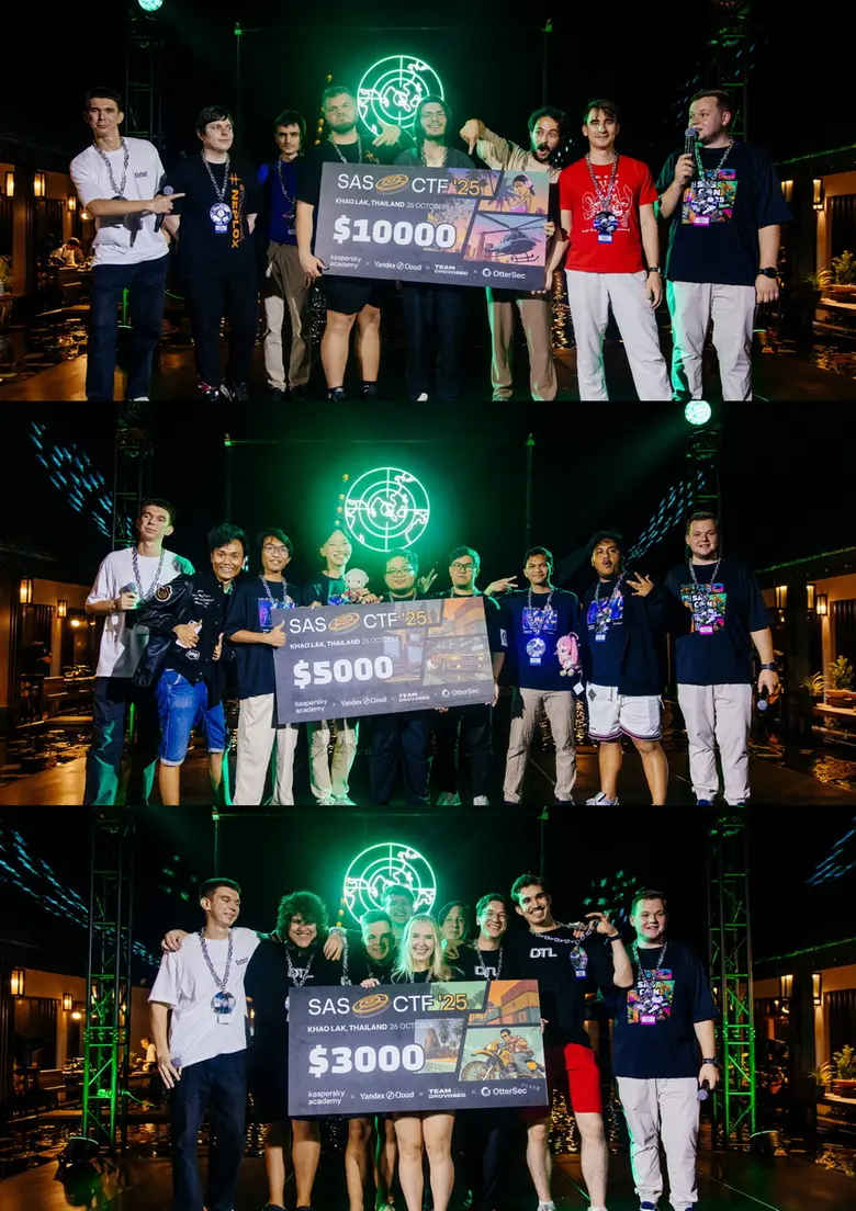 แคสเปอร์สกี้เผยโฉมผู้ชนะการแข่งขัน SAS CTF 2025