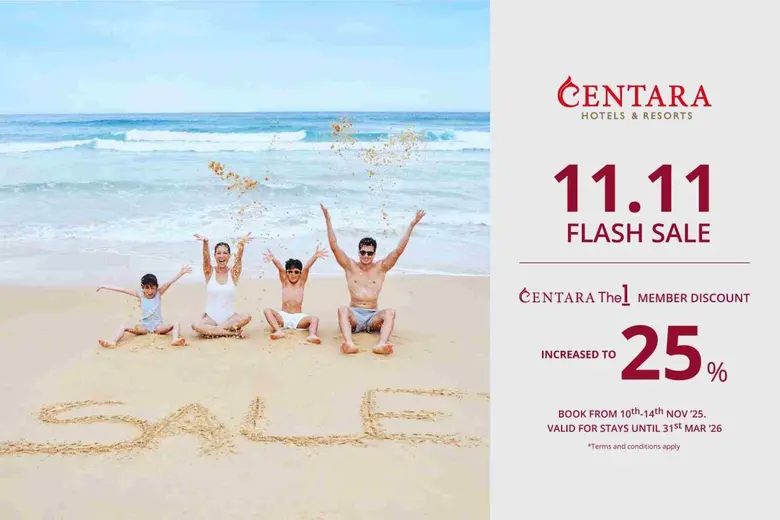 Centara Hotels &amp; Resorts Launches Limited-Time 11.11 Flash Sale for CentaraThe1 Members