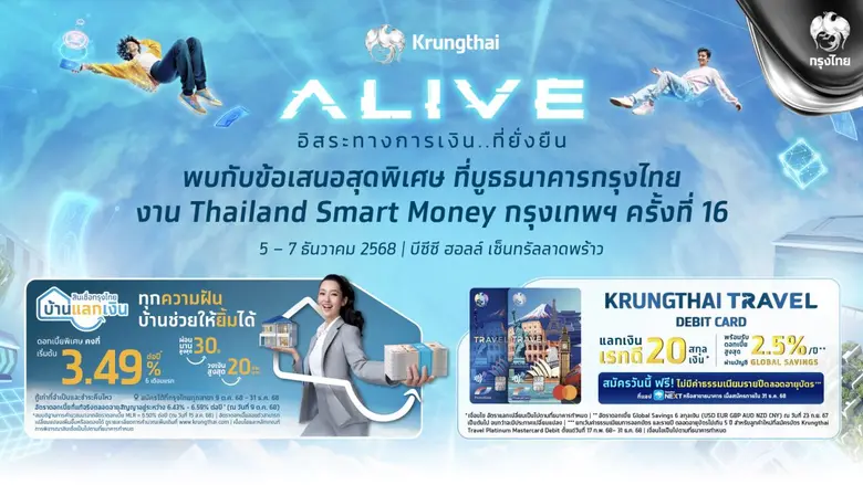 กรุงไทยจัดโปรฯ แรง ส่งท้ายปี รับเทศกาลลดหย่อนภาษี ร่วมงาน Thailand Smart Money กรุงเทพฯ 5-7 ธ.ค. 68 นี้