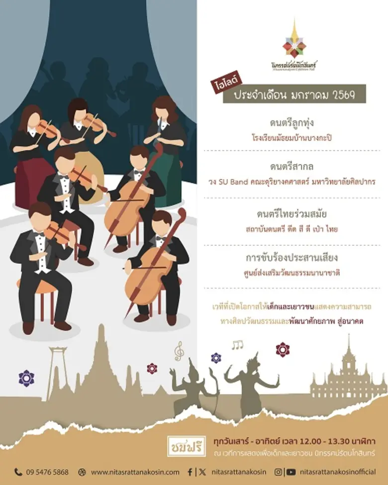 เวทีการแสดงเพื่อเด็กและเยาวชน ณ นิทรรศน์รัตนโกสินทร์ เดือนมกราคม