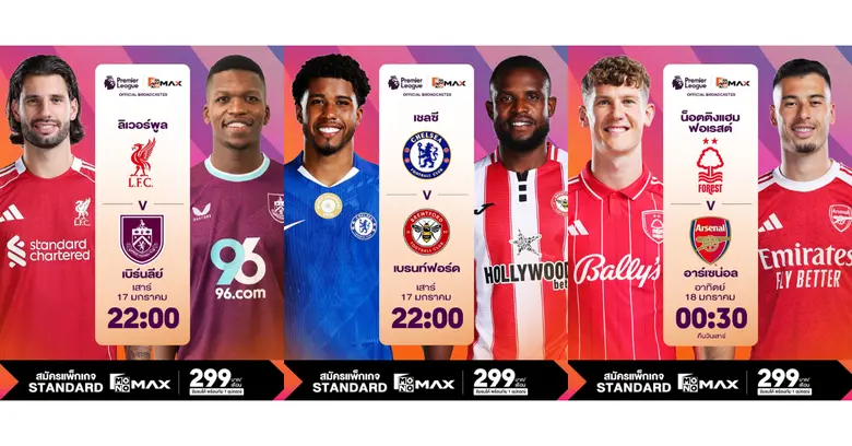 พรีเมียร์ลีกระเบิดศึกกลางฤดูกาล 2 ดาร์บี้เดือด! "แมนฯยู ดวล แมนฯซิตี้" และ "สเปอร์สดับเครื่องชนขุนค้อน" ยิงสด Monomax