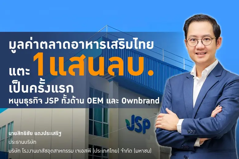 JSP ชี้ปี2025 มูลค่าตลาดอาหารเสริมไทยแตะ 1 แสนลบ.เป็นครั้งแรก เปิด 5 เทรนด์รันวงการสุขภาพหนุนธุรกิจ OEM เติบโตก้าวกระโดด