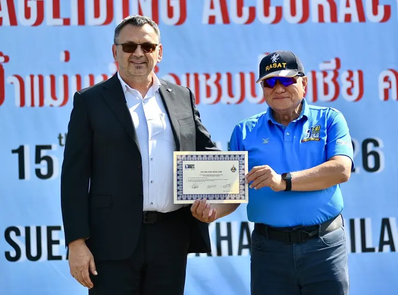 สมาคมกีฬาทางอากาศและการบินแห่งประเทศไทย ในพระบรมราชูปถัมภ์  จัดการแข่งขันร่มร่อนบินลงเป้าแม่นยำชิงแชมป์เอเชีย ครั้งที่ 5 ประจำปี 2569