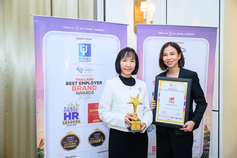 CRG คว้า 2 รางวัลใหญ่ระดับสากล ตอกย้ำความเป็นผู้นำองค์กรนายจ้างชั้นนำของไทย ด้วยรางวัล Thailand Best Employer Brand Awards และ Top Most HR Leader 2026
