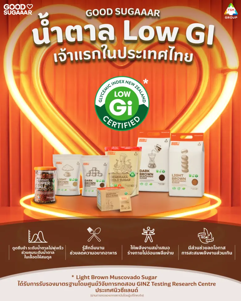 GOOD SUGAAAR ได้รับมาตรฐาน GINZ นิวซีแลนด์ Low GI รายแรกของไทย บุกตลาดน้ำตาลสุขภาพที่แตกต่าง สร้างสมดุลความหวานให้ผู้บริโภค