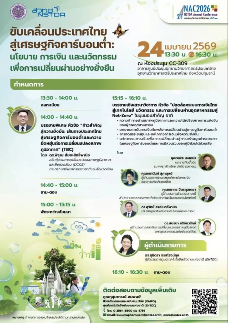 สัมมนานโยบายการเงินและนวัตกรรมเพื่อการเปลี่ยนผ่านอย่างยั่งยืน