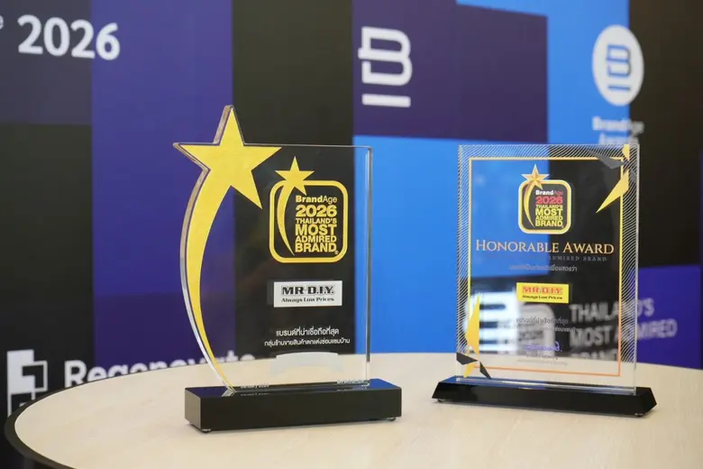MR.D.I.Y. Wins Consumers' Hearts, Secures Two Major Awards at the 2026 Thailand's Most Admired Brand Awards for the Third Consecutive Year