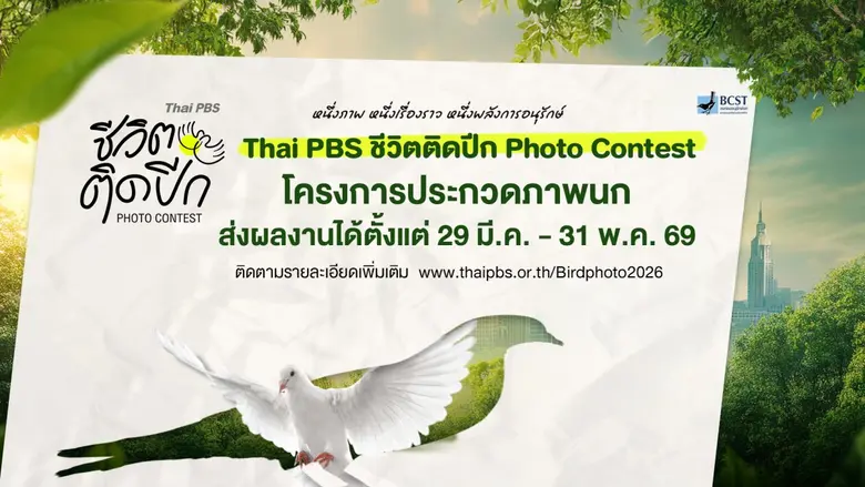 ไทยพีบีเอส ชวนถ่ายภาพนก "ชีวิตติดปีก Photo Contest" ชิงรางวัลกว่า 2 แสนบาท เปิดพื้นที่เล่าเรื่องธรรมชาติผ่านเลนส์