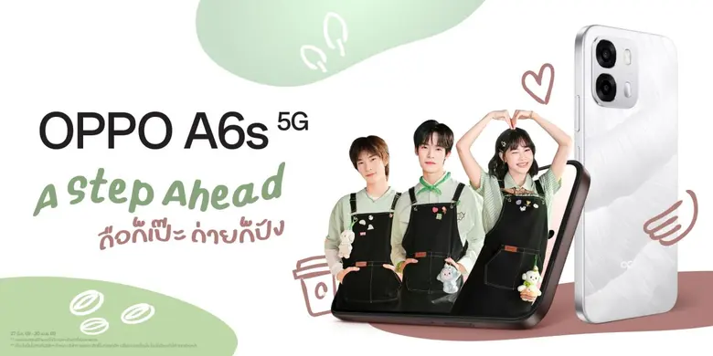 วางจำหน่ายแล้ววันนี้ OPPO A6s 5G สมาร์ตโฟนดีไซน์สวย หน้าจอกว้าง แบตฯใหญ่ 7,000 mAh กล้องคมชัด เริ่มต้นเพียง 9,999 บาท