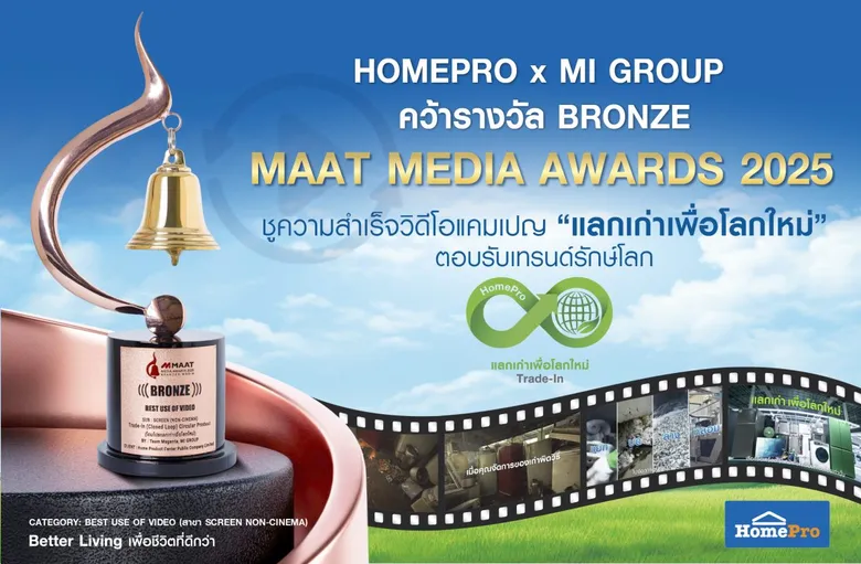 โฮมโปร ผนึกกำลัง MI GROUP ถอดรหัสอินไซต์รักษ์โลก คว้ารางวัล BRONZE จาก MAAT Media Awards 2025