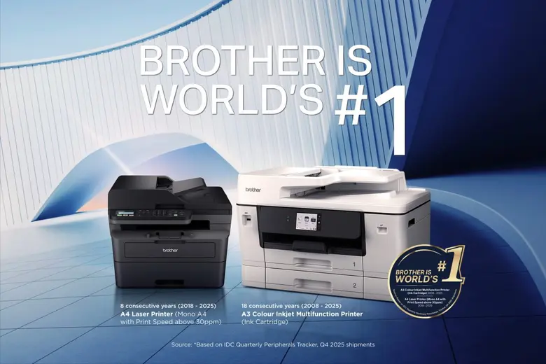 บราเดอร์ครองแชมป์เครื่องพิมพ์อันดับ 1 ของโลก จากการจัดอันดับโดย IDC 2026 ต่อเนื่อง 18 ปีในกลุ่ม A3 Color Inkjet MFP และ 8 ปีในกลุ่ม A4 Laser Printer