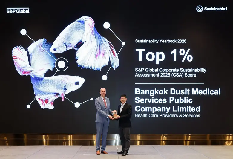 BDMS ครองอันดับ 1 ด้านความยั่งยืนระดับโลก ในกลุ่ม Health Care Providers &amp; Services จาก S&amp;P Global