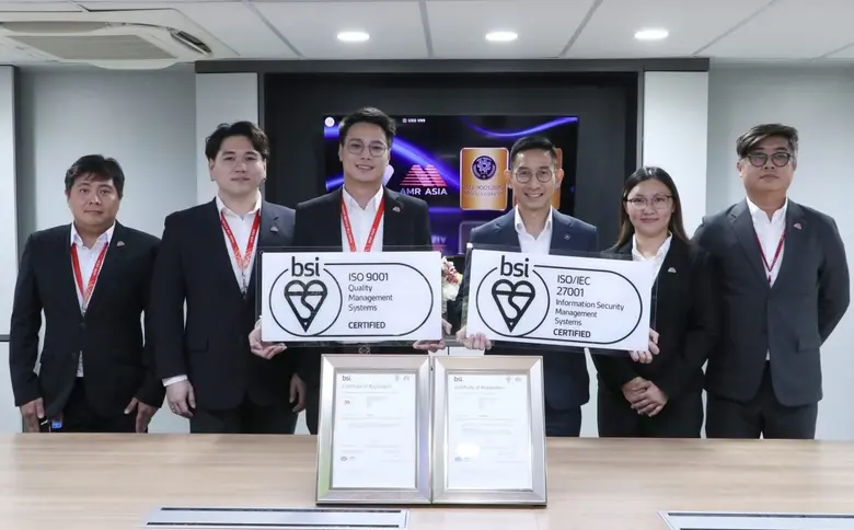 เอเอ็มอาร์ เอเซีย รับมอบมาตรฐานสากล ISO 9001:2015 และ ISO/IEC 27001:2022 ยกระดับการบริหารงานคุณภาพ ตามมาตรฐานสากล
