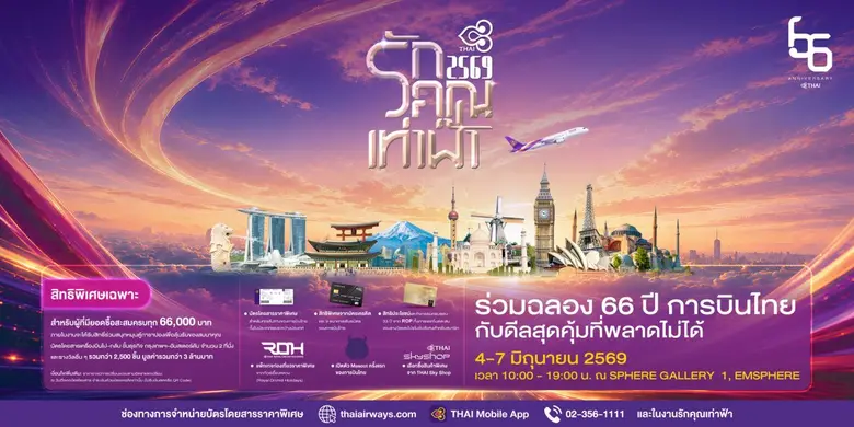 THAI AIRWAYS IS BACK! Celebrating 66 Years with "Rak Khun Tao Fah 2026" Grand Travel Fair!