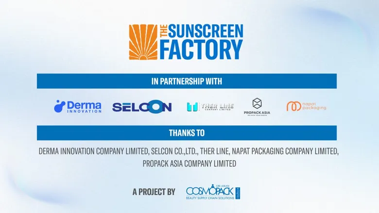 Cosmopack CBE ASEAN 2026 จับมือ 5 แบรนด์ Supply Chain ความงามชั้นนำ เดินเครื่องโรงงานผลิตเครื่องสำอางจำลอง "The Sunscreen Factory" ไฮไลต์ใหม่ในงาน Cosmoprof CBE ASEAN Bangkok 2026