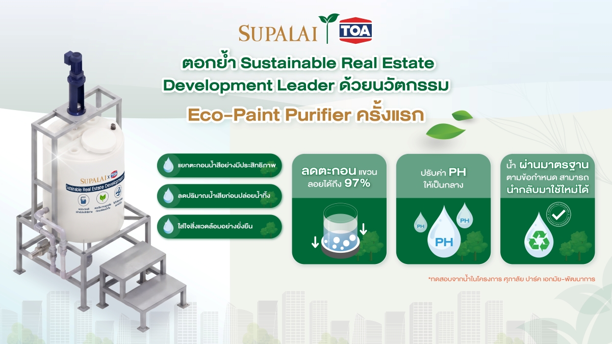 SUPALAI X TOA เปิดตัวนวัตกรรมถังบำบัดน้ำล้างสี (Eco-Paint Purifier) รายแรกในไทย